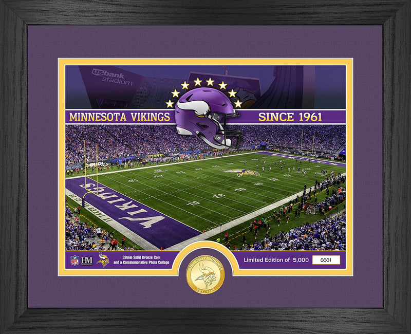 Highland Mint Minnesota Vikings NFL Stadium Bronze Coin Photo Mint - Limited Edition /5,000