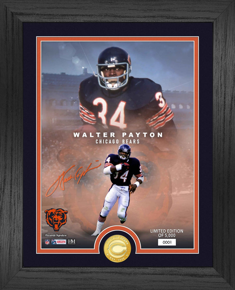Highland Mint Walter Payton NFL Legends Bronze Coin Photo Mint - Limited Edition /5,000