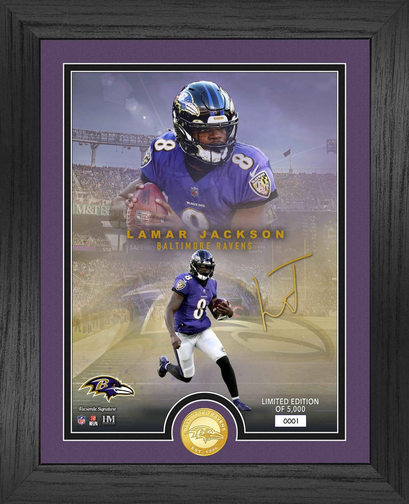 Highland Mint Lamar Jackson NFL Legends Bronze Coin Photo Mint - Limited Edition /5,000