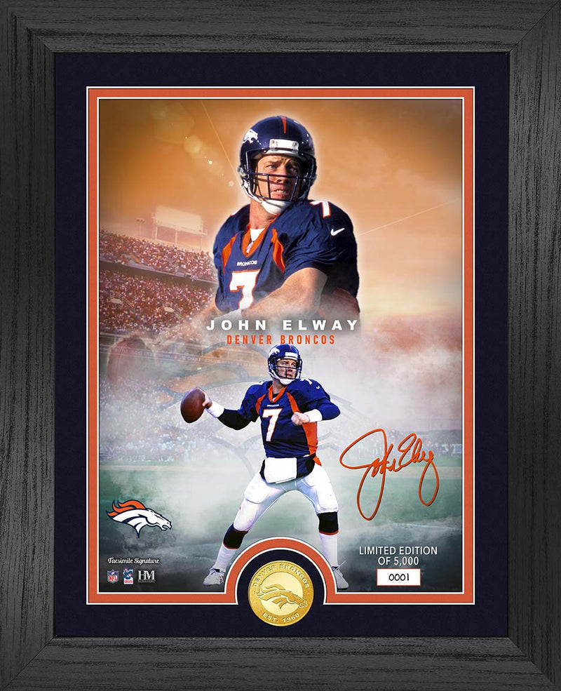 Highland Mint John Elway NFL Legends Bronze Coin Photo Mint - Limited Edition /5,000