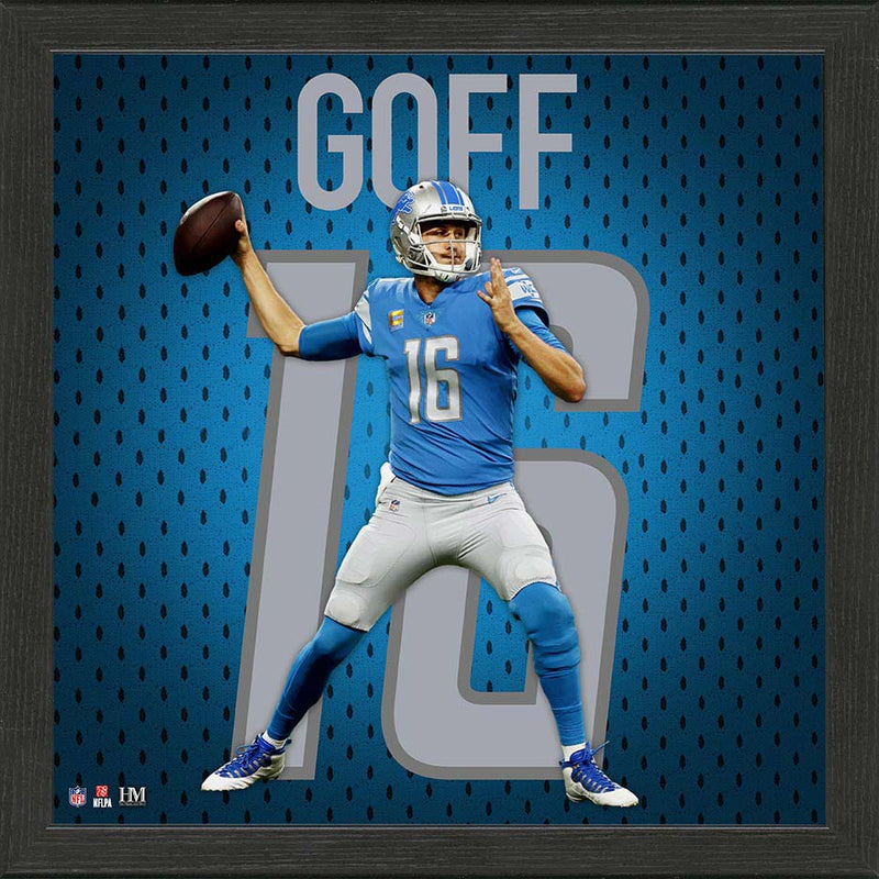 Highland Mint Jared Goff Detroit Lions NFL Impact Jersey Frame - 13x13
