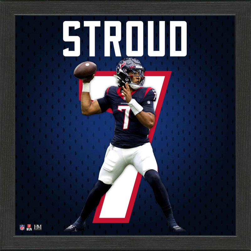 Highland Mint C.J. Stroud Houston Texans NFL Impact Jersey Frame