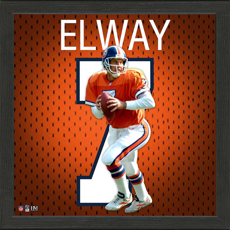 Highland Mint John Elway NFL Impact Jersey Frame - 13x13