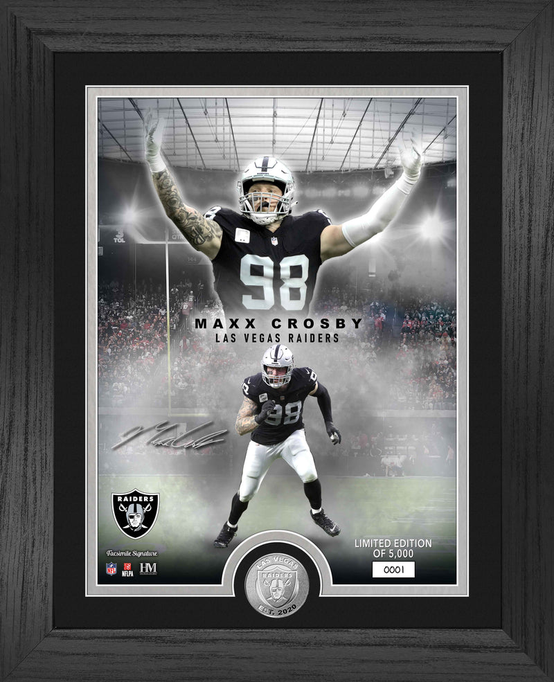 Highland Mint Maxx Crosby Las Vegas Raiders Bronze Coin Photo Mint - Limited Edition /5,000