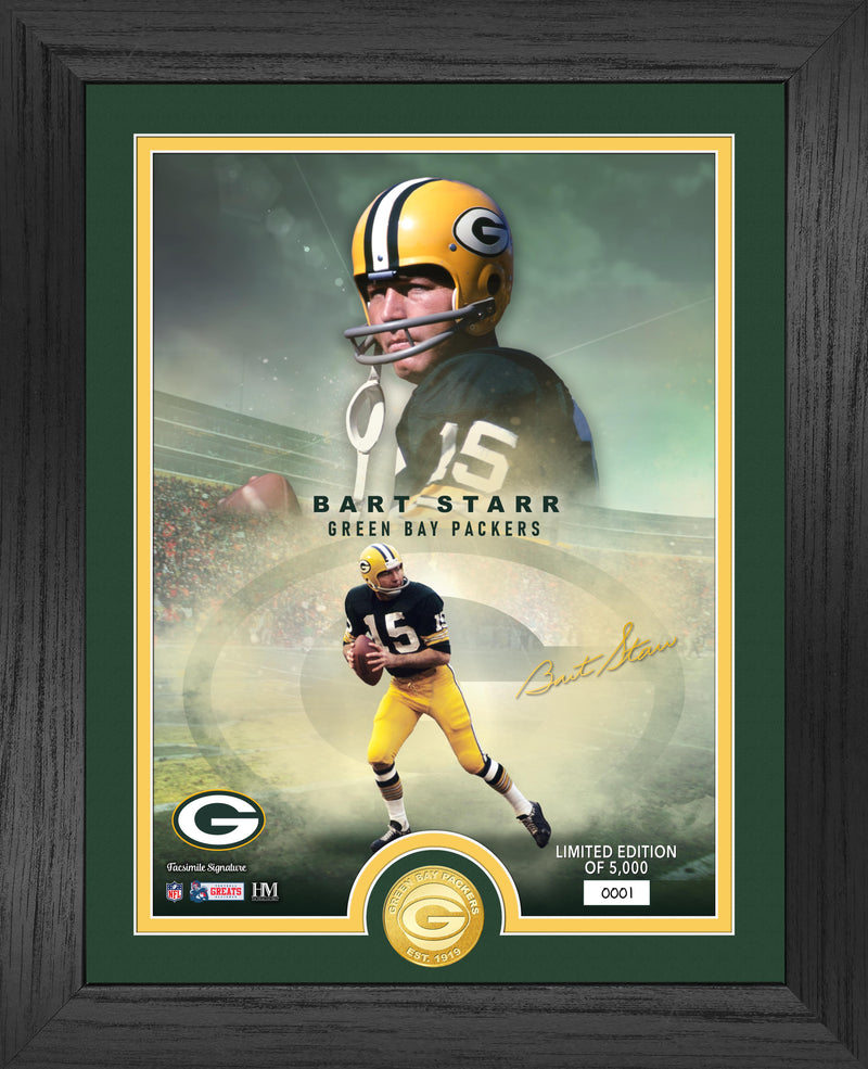 Highland Mint Bart Starr Green Bay Packers Bronze Coin Photo Mint - Limited Edition /5000