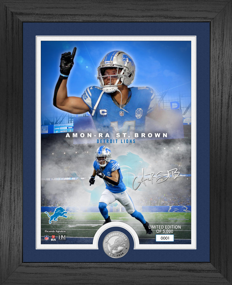 Highland Mint Amon-Ra St. Brown Detroit Lions Legends Silver Coin Photo Mint - Limited Edition /5,000