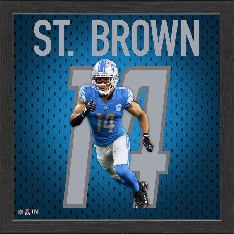 Highland Mint Amon-Ra St. Brown Detroit Lions IMPACT Jersey Frame