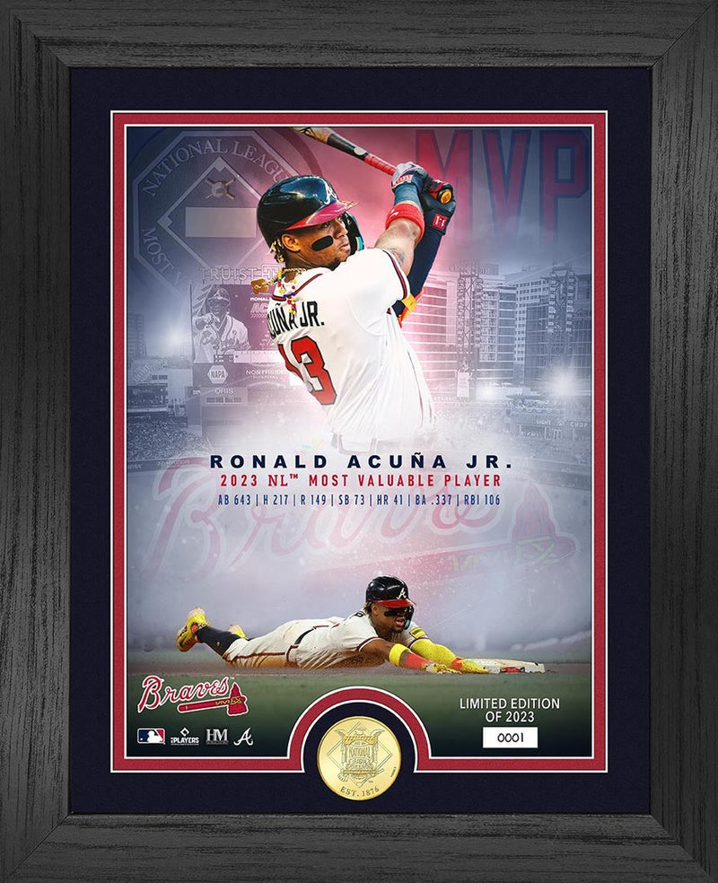 Highland Mint Ronald Acuna Jr. 2023 NL MVP Award Bronze Coin Photo Mint - Limited Edition /5,000