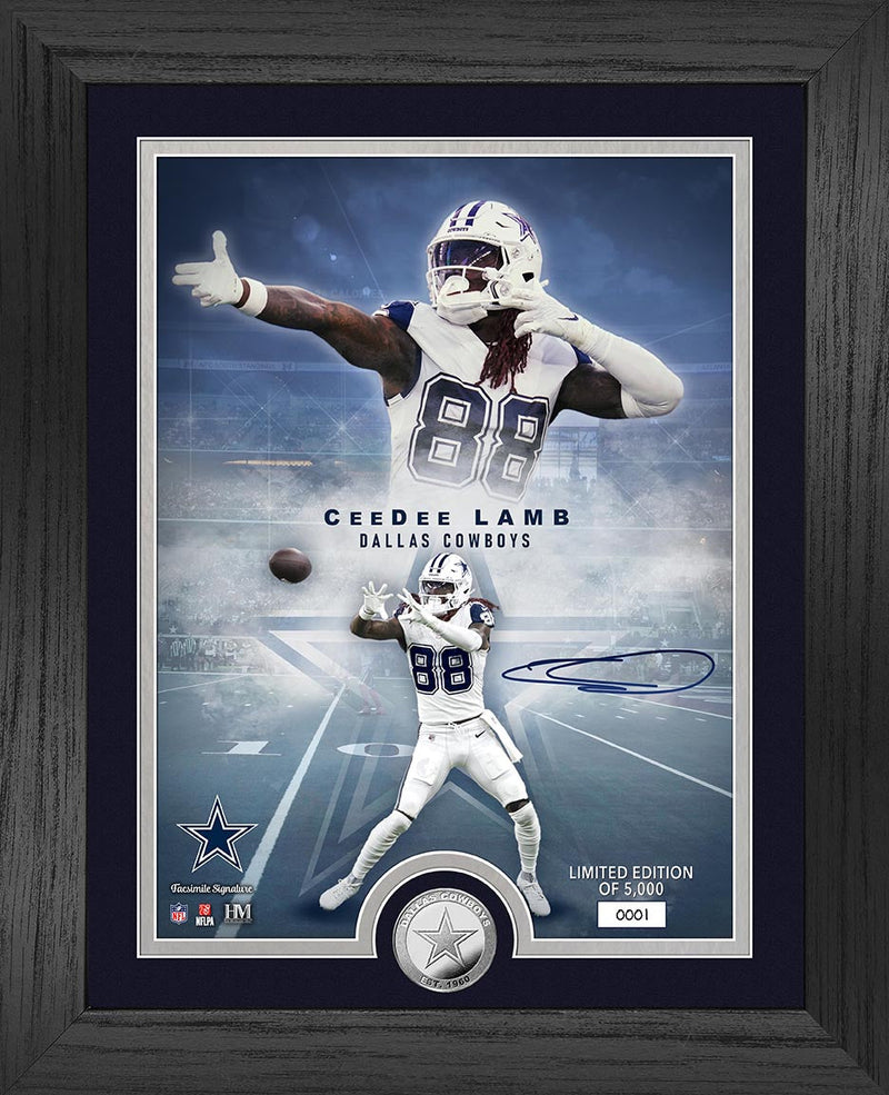Highland Mint CeeDee Lamb Dallas Cowboys Silver Coin Photo Mint - Limited Edition /5000