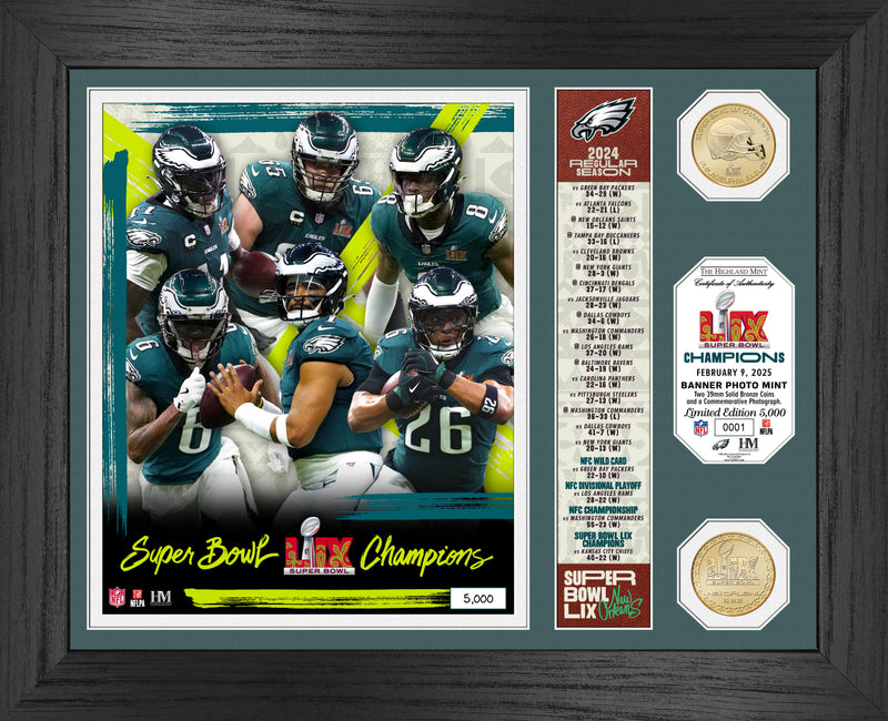 Highland Mint Philadelphia Eagles Super Bowl LIX Champions Bronze Coin Photo Mint - Limited Edition /5,000
