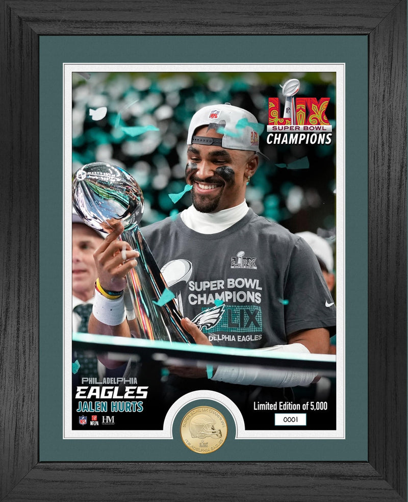 Highland Mint Philadelphia Eagles Jalen Hurts Super Bowl LIX Champions Bronze Coin Photo Mint - Limited Edition /5,000