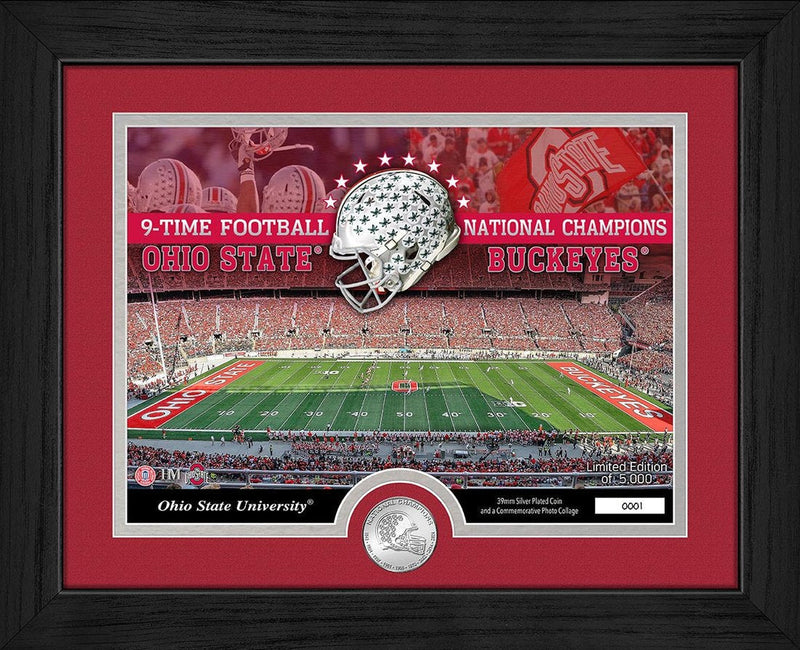 Highland Mint Ohio State Buckeyes 9 Championships Stadium Bronze Coin Photo Mint - Limited Edition /5,000