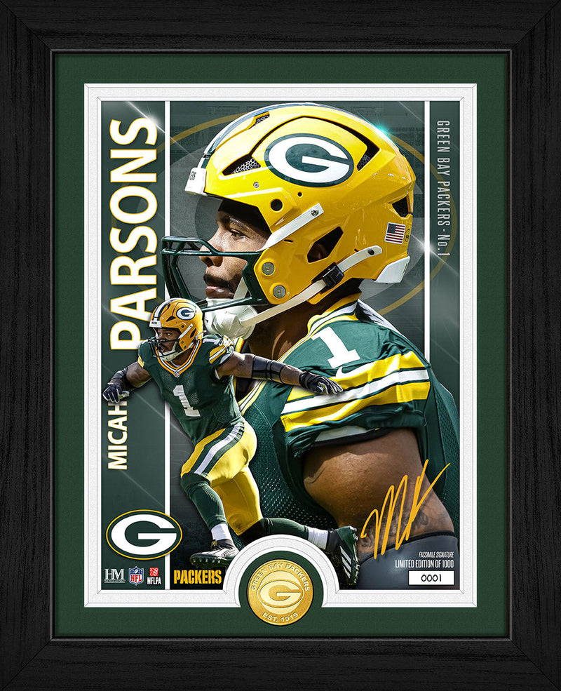 Highland Mint Micah Parsons Green Bay Packers Bronze Coin Photo Mint - Limited Edition /1,000