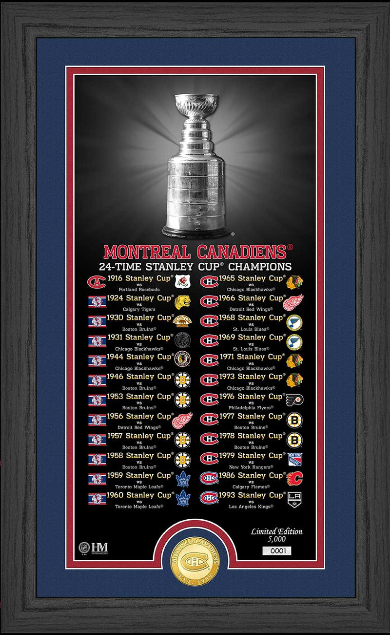 Highland Mint Montreal Canadiens Legacy Supreme Bronze Coin Panoramic Photo Mint - Limited Edition /5,000