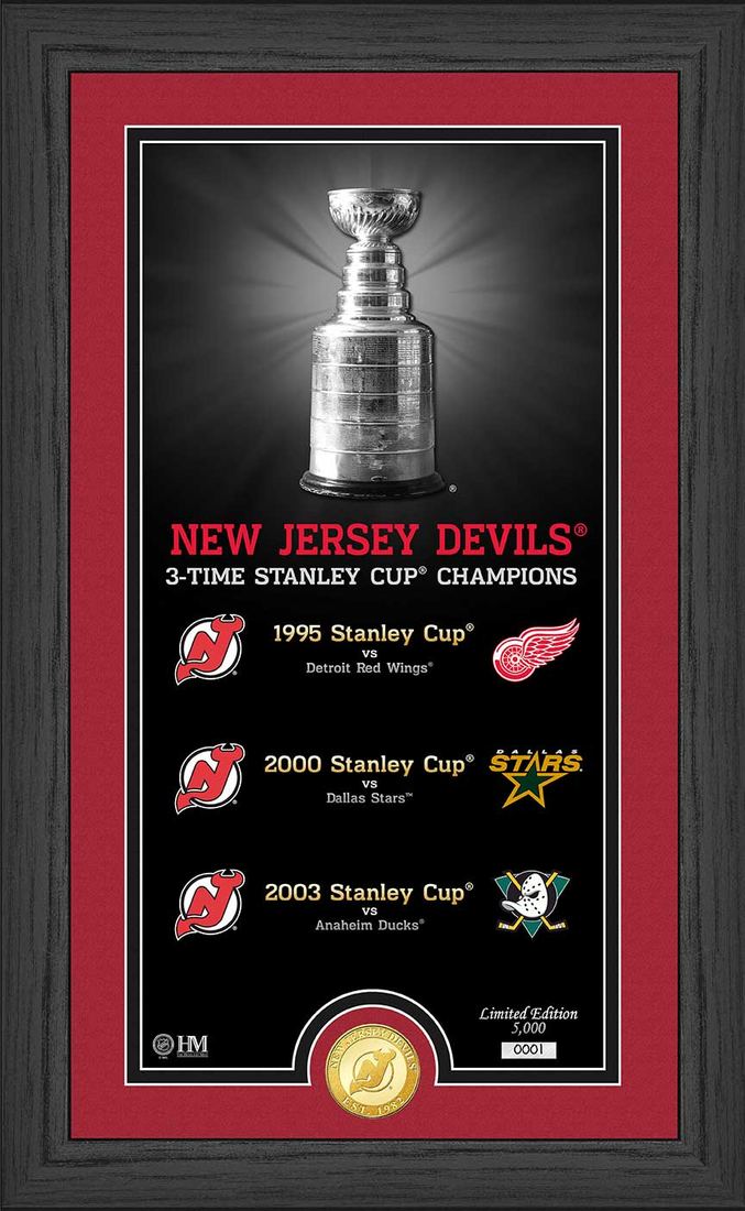 Highland Mint New Jersey Devils Legacy Supreme Bronze Coin Panoramic Photo Mint - Limited Edition /5,000