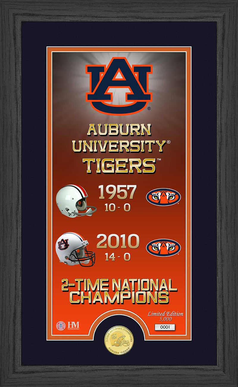 Highland Mint Auburn Tigers Legacy Bronze Coin Panoramic Photo Mint - Limited Edition /5,000