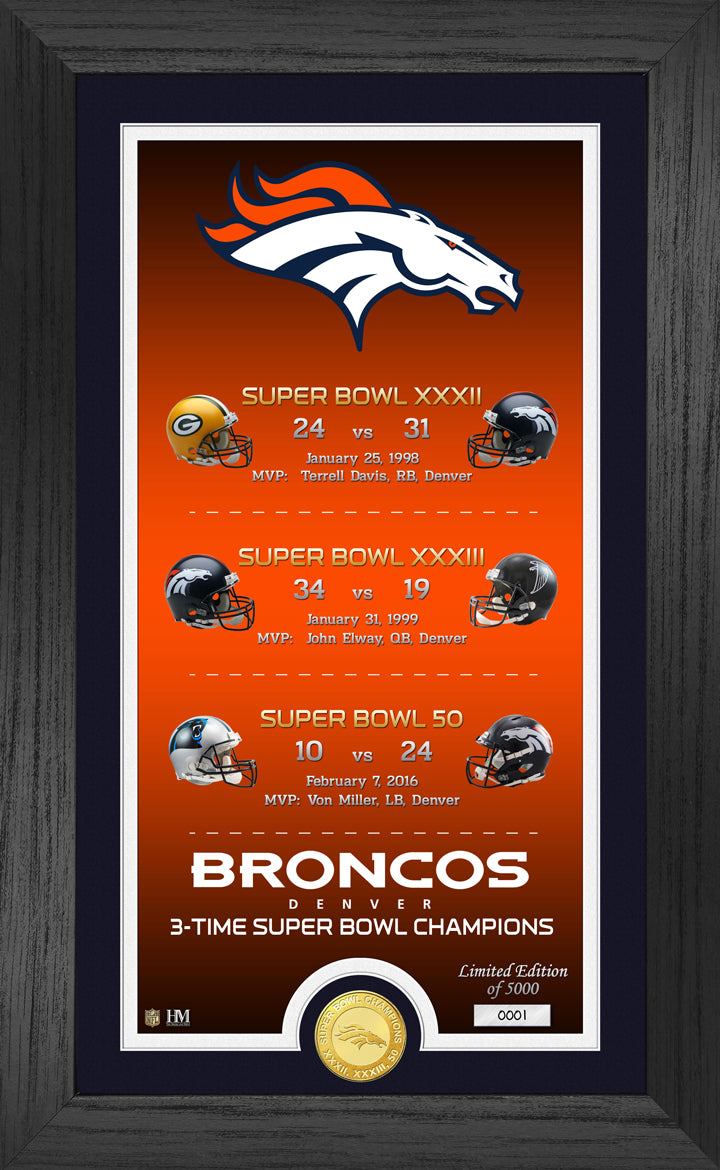 Highland Mint Denver Broncos Legacy Bronze Coin Photo Mint - Limited Edition /5,000