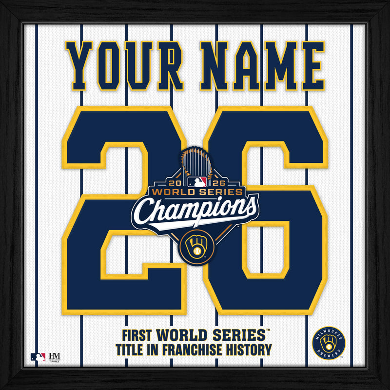 Highland Mint Milwaukee Brewers 2026 World Series Champions Personalized Jersey Frame