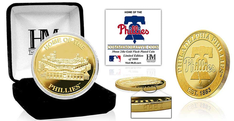 Highland Mint Philadelphia Phillies Citizens Bank Park 24kt Gold Coin - Limited Edition /5,000
