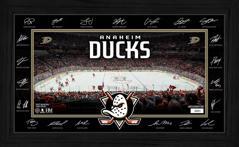 Highland Mint Anaheim Ducks 2026-27 Signature Rink Framed Print - Limited Edition /5,000
