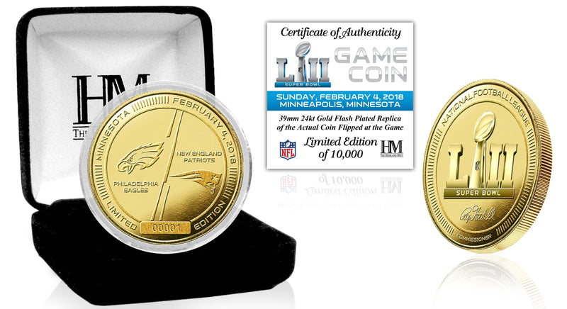 Highland Mint Super Bowl 52 Gold Flip Coin