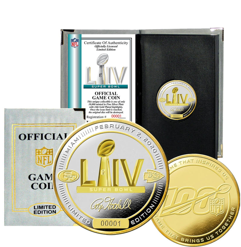 Highland Mint Super Bowl LIV 49ers vs Chiefs Gold and Silver Flip Coin - Limited Edition /10,000