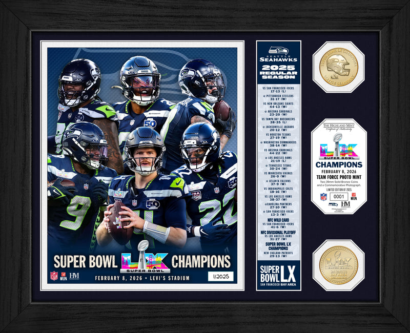 Highland Mint Seattle Seahawks Super Bowl LX Champions Bronze Coin Photo Mint - Limited Edition /2,025