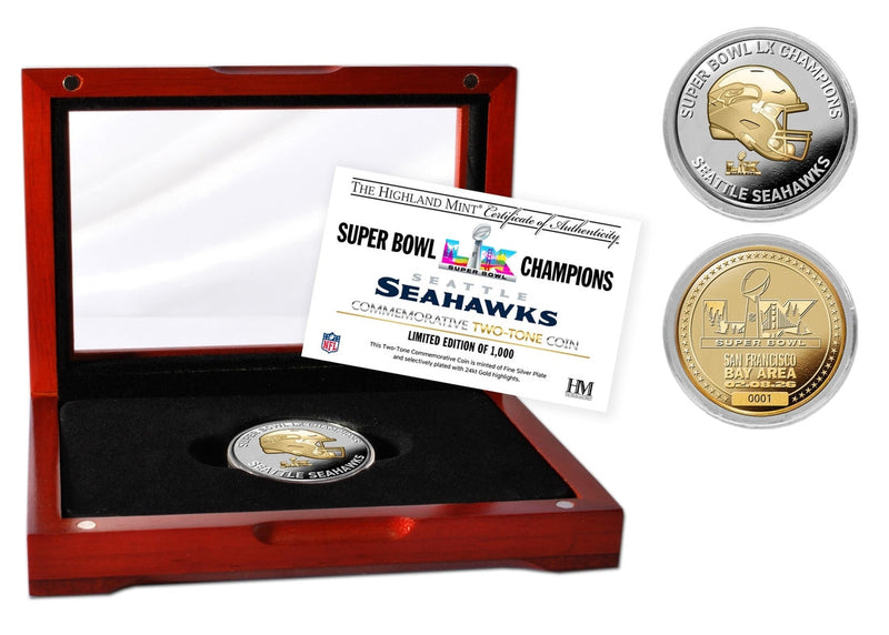Highland Mint Seattle Seahawks Super Bowl LX Champions 2-Tone Coin - Limited Edition /1,000