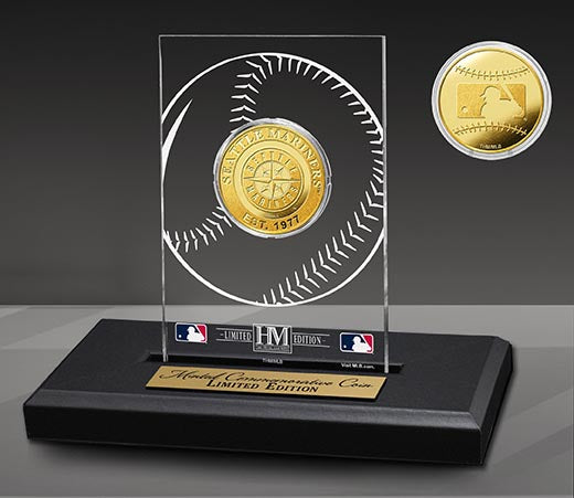 Highland Mint Seattle Mariners Acrylic Gold Coin Display - Limited Edition /5,000