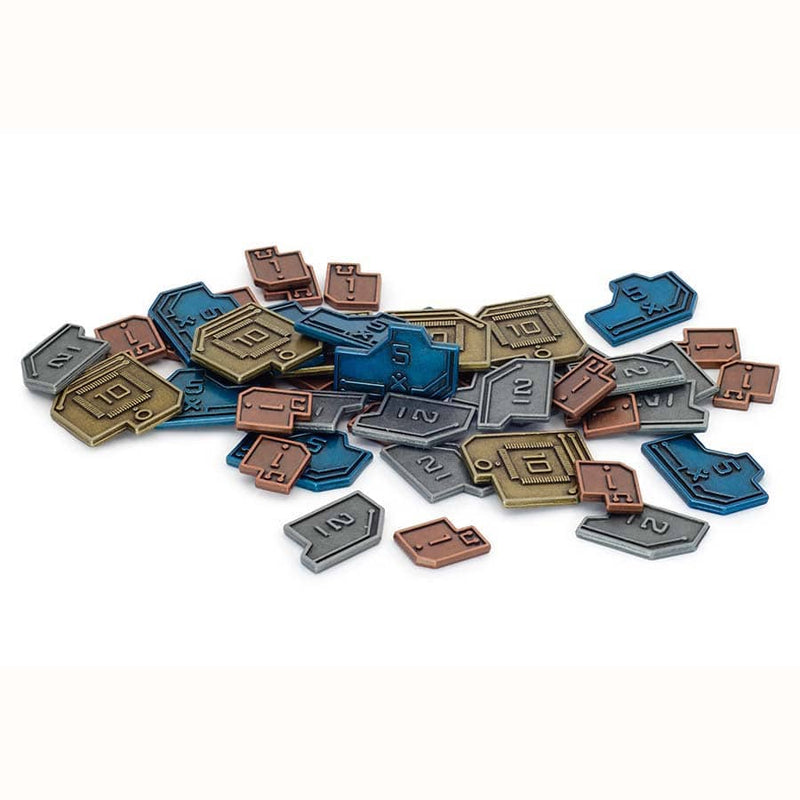 Stonemaier Games Vantage Metal Coins (45 Pieces) - Sci-Fi Currency