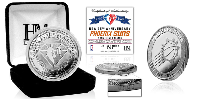 Highland Mint Phoenix Suns NBA 75th Anniversary Silver Mint Coin - Limited Edition /5,000