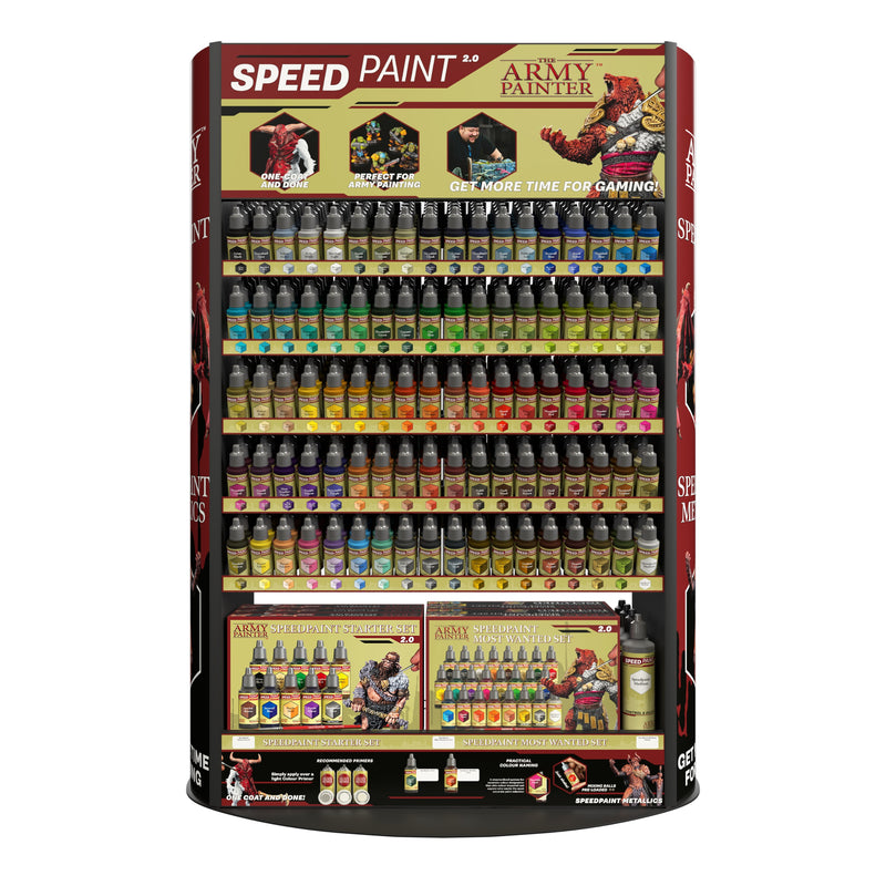 The Army Painter Speedpaint Rack Display - 69 Bottles with Metal Base