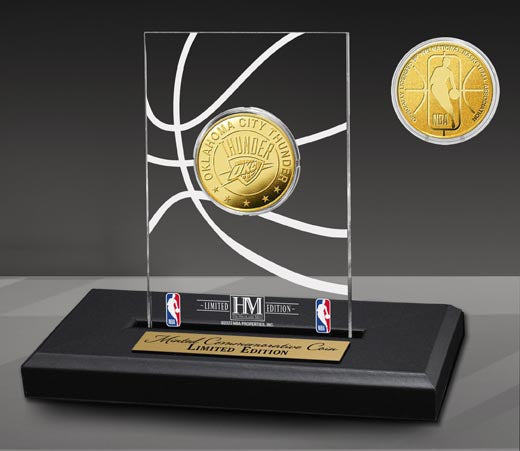 Highland Mint Oklahoma City Thunder Gold Coin Acrylic Desk Top - Limited Edition /5,000