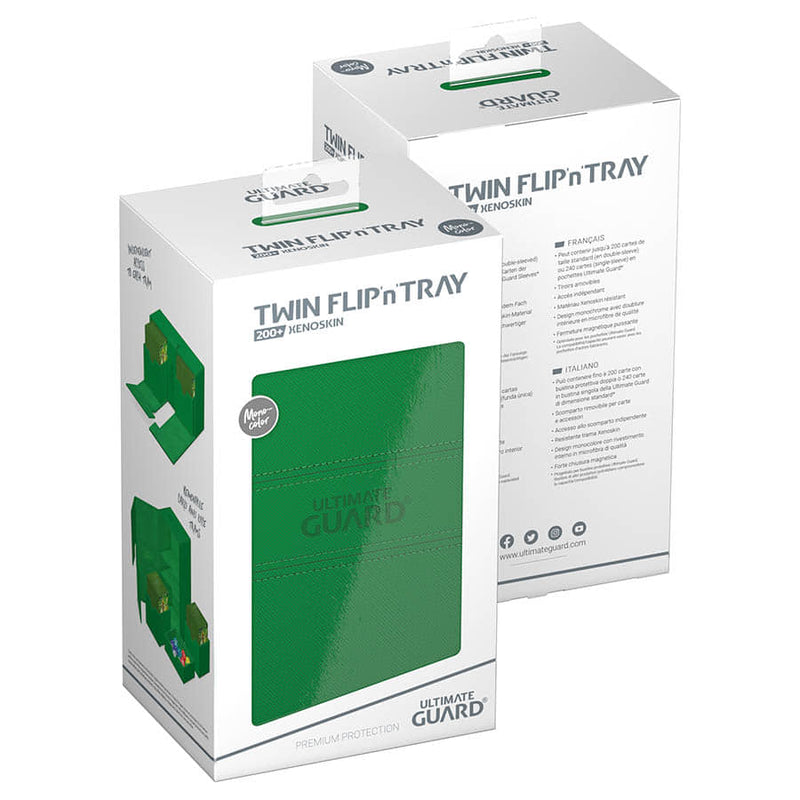 Ultimate Guard Twin Flip'n'Tray 200+ Xenoskin Deck Case - Green