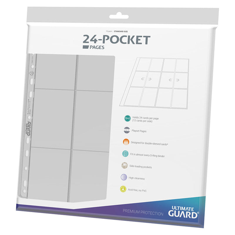 Ultimate Guard 24-Pocket QuadRow Side-Loading Pages - Transparent (10 Count)