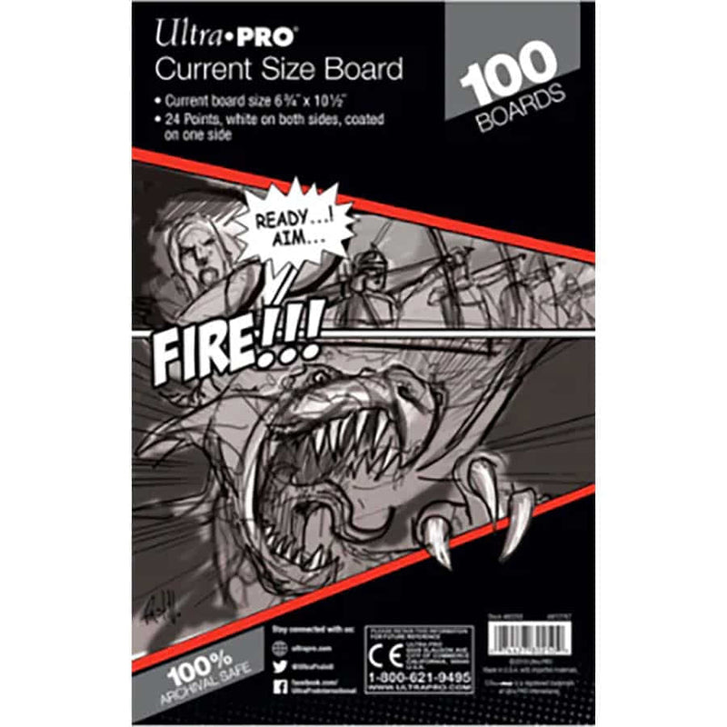Ultra Pro Current Comic Backing Boards (100 Count) - 24pt White
