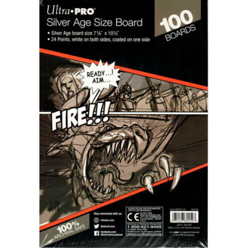 Ultra Pro Silver Age Comic Backing Boards (100 Count) - 7" x 10.5"