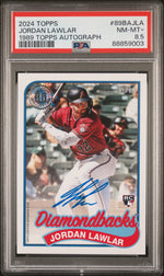 2024 Topps 1989 Autograph Jordan Lawlar #89BAJLA RC PSA 8.5