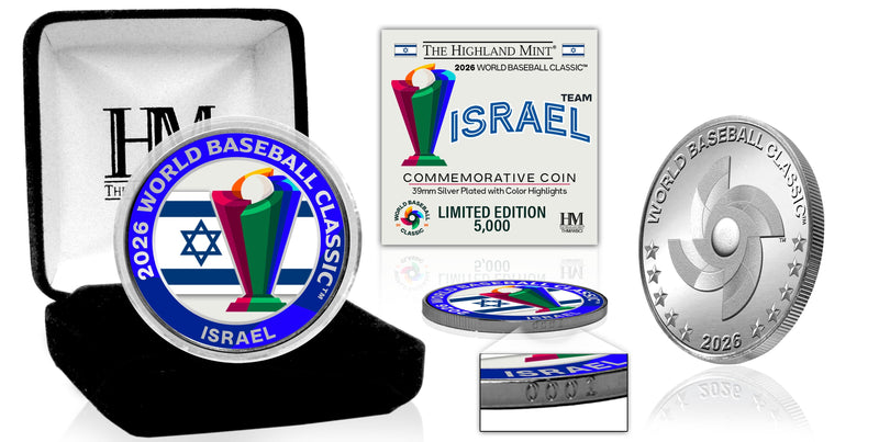 Highland Mint Israel World Baseball Classic 2026 Silver Plated Coin - Limited Edition /5,000