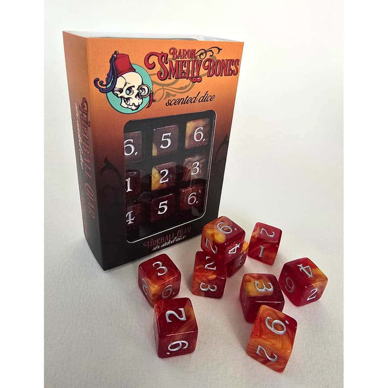 Studio Woe Baron Smelly Bones Scented Dice - Fireball Char 9d6 Set