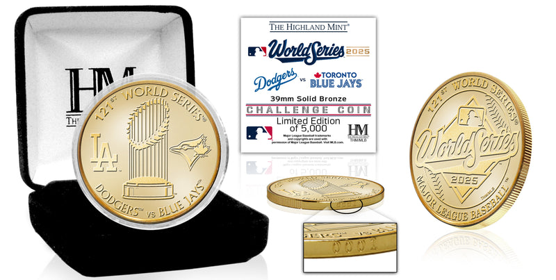 Highland Mint Toronto Blue Jays vs Los Angeles Dodgers 2025 World Series Dueling Bronze Coin - Limited Edition /5,000