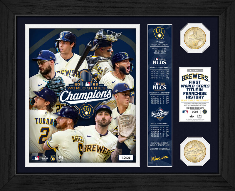 Highland Mint Milwaukee Brewers 2026 World Series Champions Team Force Banner Bronze Coin Photo Mint - Limited Edition /