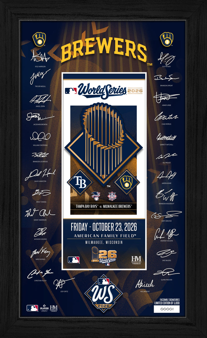 Highland Mint Tampa Bay Rays vs Milwaukee Brewers 2026 World Series Signature Ticket Frame - Limited Edition /5,000