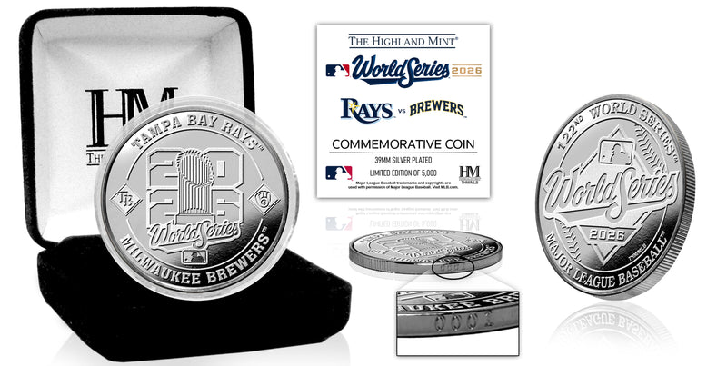 Highland Mint Milwaukee Brewers vs Tampa Bay Rays 2026 World Series Silver-Plated Dueling Game Coin - Limited Edition /5