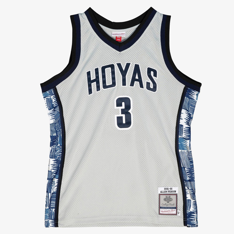 Mitchell & Ness Allen Iverson Georgetown Hoyas 1995-96 Silver Authentic Jersey