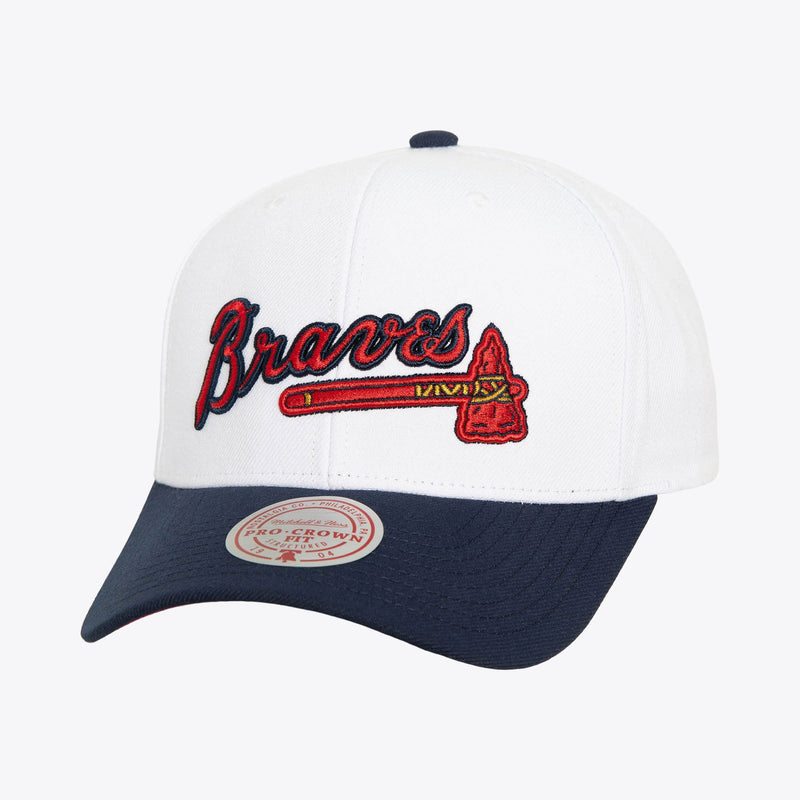 Mitchell & Ness Atlanta Braves White Pro Crown Snapback Hat