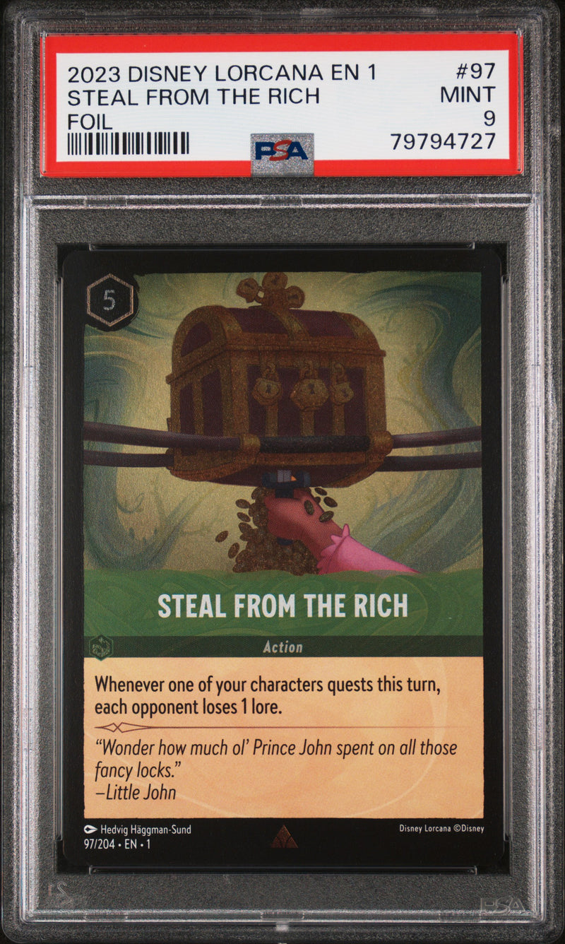 Disney Lorcana The First Chapter Steal From the Rich #97 Foil PSA 9