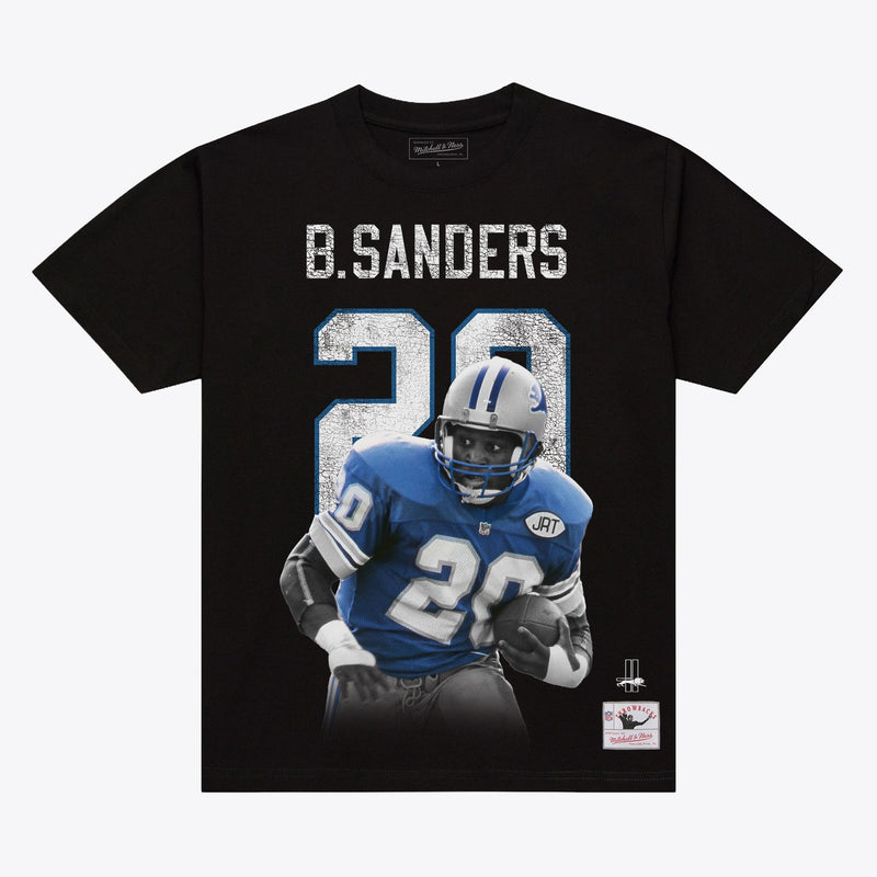 Mitchell & Ness Barry Sanders Detroit Lions Black Center of Attention T-Shirt