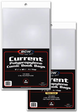 BCW Current Comic Bags (6 7/8 x 10 1/2) - Resealable