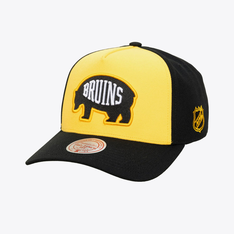 Mitchell & Ness Boston Bruins Gold/Black Legendary Away Pro Pinch Snapback Hat